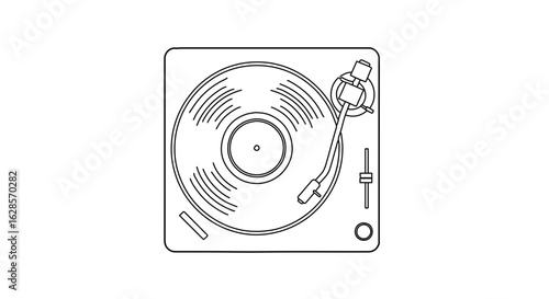Vintage record player turntable vector illustration for music lovers and audio equipment enthusiasts design