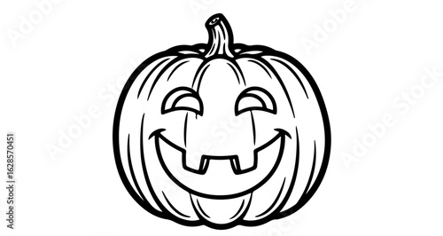 Halloween pumpkin outline vector illustration for carving template and coloring page design 100