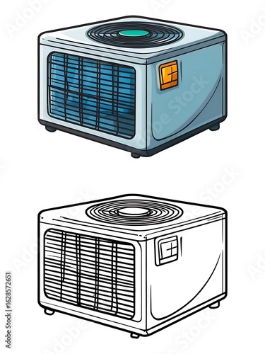 Cartoon Air Conditioner Unit Illustration