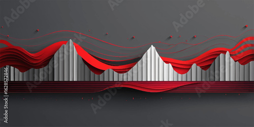 A dramatic red velvet theater curtain with a spotlight shining on a classical performance stage
