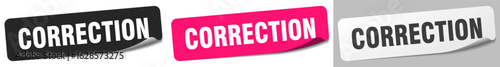 correction sticker. correction sticker set on white background
