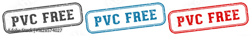 pvc free stamp. pvc free rectangular stamp set isolated on white background