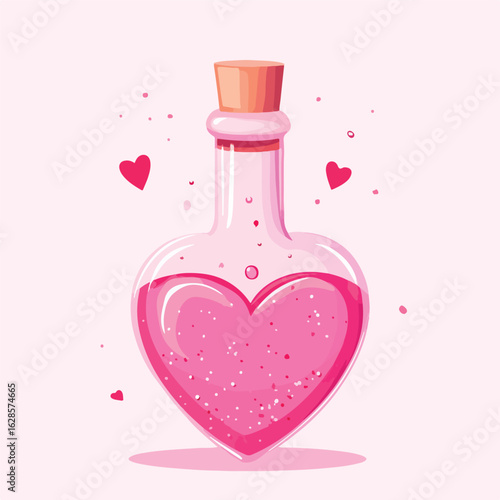 Pink Magic Heart Elixir Bottle
