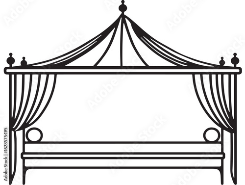 Beautiful canopy for daybed in clean vector art