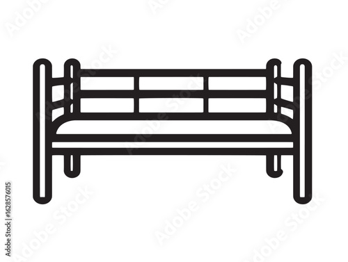 Daybed structure design in modern minimalist line vector