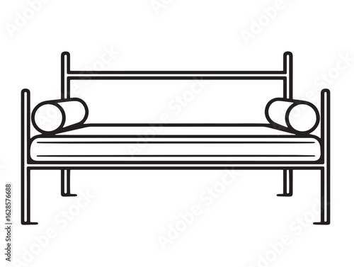 Minimalist daybed line art with clean modern design