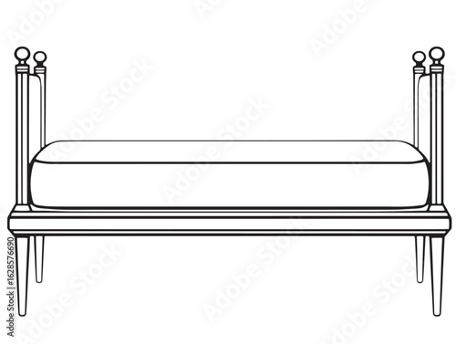 Stylish daybed outline icon in elegant vector format
