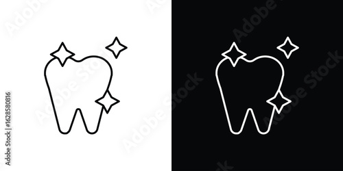 clean tooth icon vector illustration sign symbol. linear design