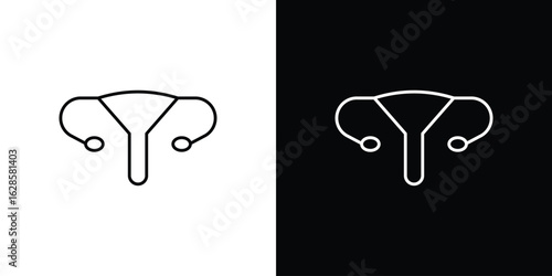 Uterus icon vector illustration sign symbol. linear design