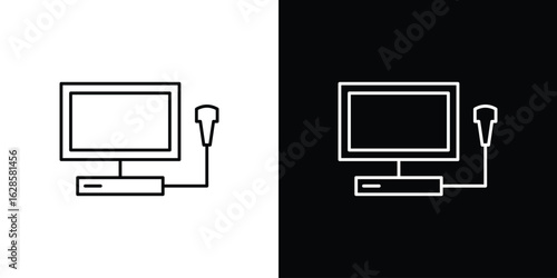 Ultrasonography icon vector illustration sign symbol. linear design