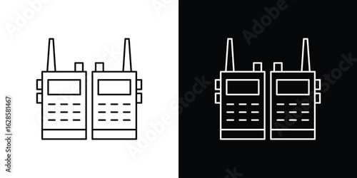Two way radio icon vector illustration sign symbol. linear design
