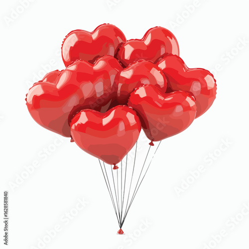 Bright Red Heart Balloon Arrangement