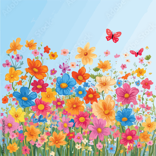 Colorful Meadow Summery Mood Valentine Image