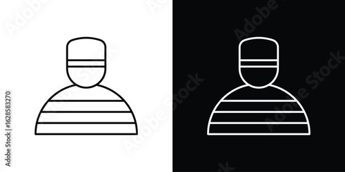 Prisoner icon vector illustration sign symbol. linear design