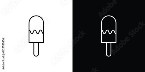 Popsicle icon vector illustration sign symbol. linear design