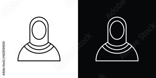 Muslim woman icon vector illustration sign symbol. linear design