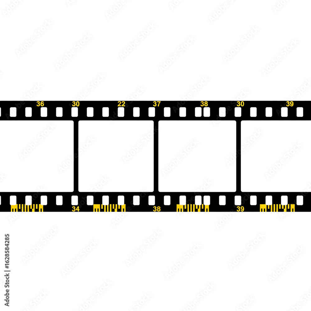 Fototapeta premium Film strip on transparent background isolated transparent background