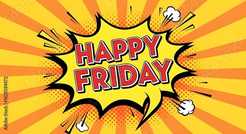 Happy Friday in a Speech Bubble