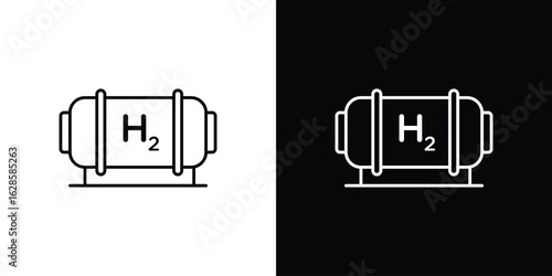 Hydrogen gas tank icon vector illustration sign symbol. linear design