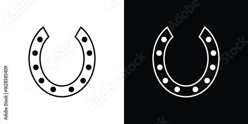 Horseshoe icon vector illustration sign symbol. linear design