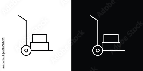 Hand truck icon vector illustration sign symbol. linear design