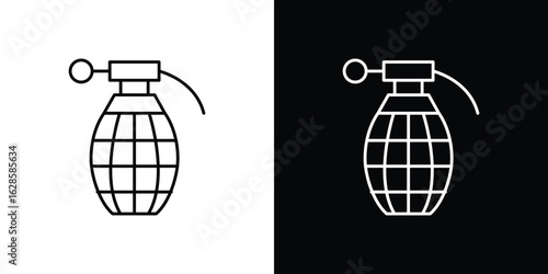 Hand grenade icon vector illustration sign symbol. linear design