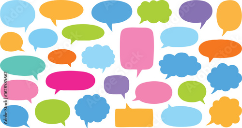 Colorful Speech Bubbles:  Communication, Conversation, and Dialogue Design Elements