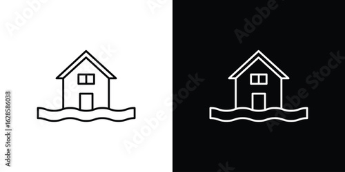 Flood icon vector illustration sign symbol. linear design