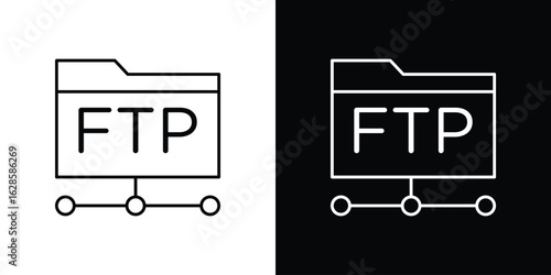 FTP icon vector illustration sign symbol. linear design