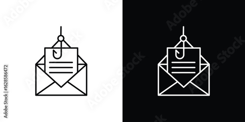 Email phishing icon vector illustration sign symbol. linear design