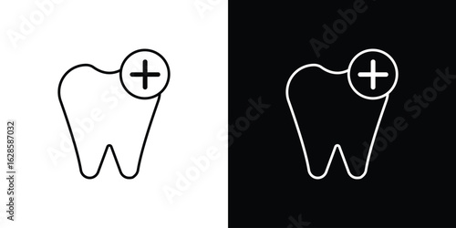 Dental care icon vector illustration sign symbol. linear design