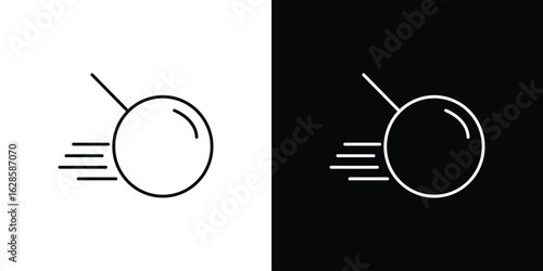 Demolition ball icon vector illustration sign symbol. linear design