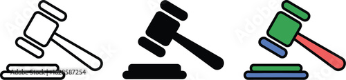 Justice gavel icons, legal system and court concept judgment