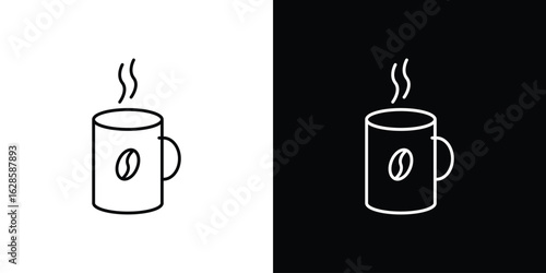 Coffee mug icon vector illustration sign symbol. linear design