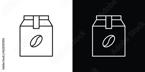Coffee paper bag icon vector illustration sign symbol. linear design