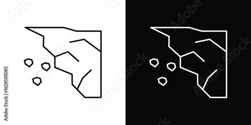 Cliff icon vector illustration sign symbol. linear design