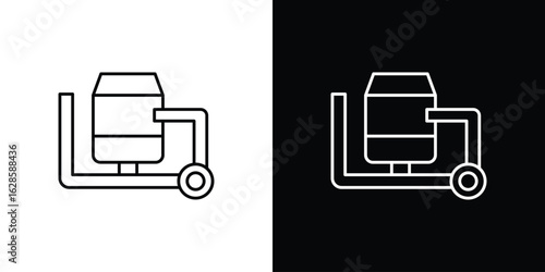 cement mixers icon vector illustration sign symbol. linear design
