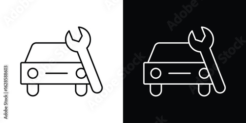 Car repair icon vector illustration sign symbol. linear design
