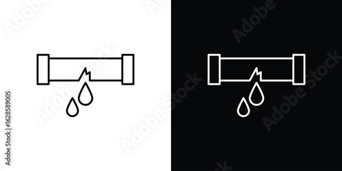 Broken pipe icon vector illustration sign symbol. linear design
