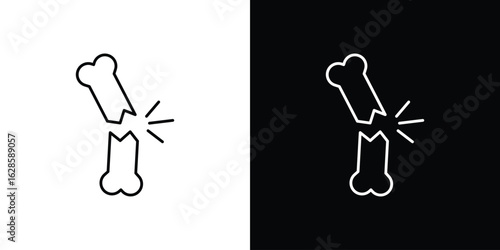 Broken bone icon vector illustration sign symbol. linear design