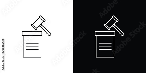Auction icon vector illustration sign symbol. linear design