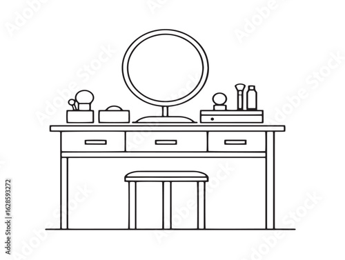Clean vanity table symbol in elegant vector format