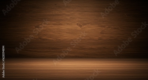 Brown wooden background with a smooth, textured surface and a gradient effect, creating a studio-like setting.