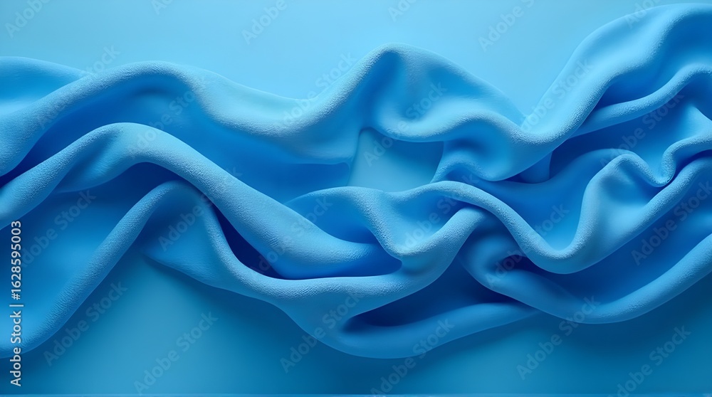 Obraz premium Flowing twisted blue cloth background 