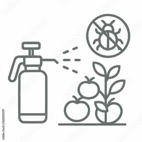 Pest control spray protecting vegetable plants from insects  