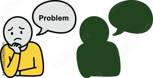 Solving problems illustration thinking about problems solution concept