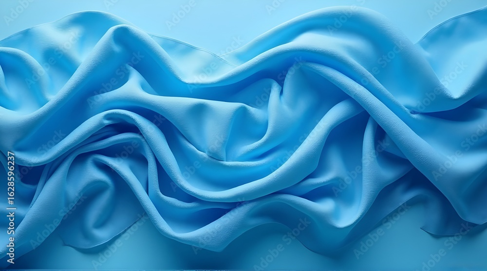 Obraz premium Flowing twisted blue cloth background 
