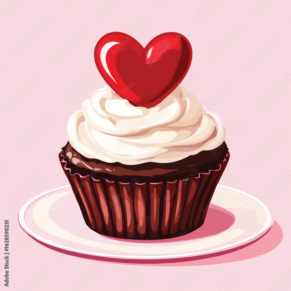 Delicious Chocolate Muffin Cake with Cream Delicious Chocolate Muffin Cake with Cream