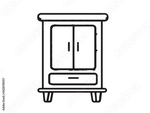 Simple fitted furniture protector vector line illustration