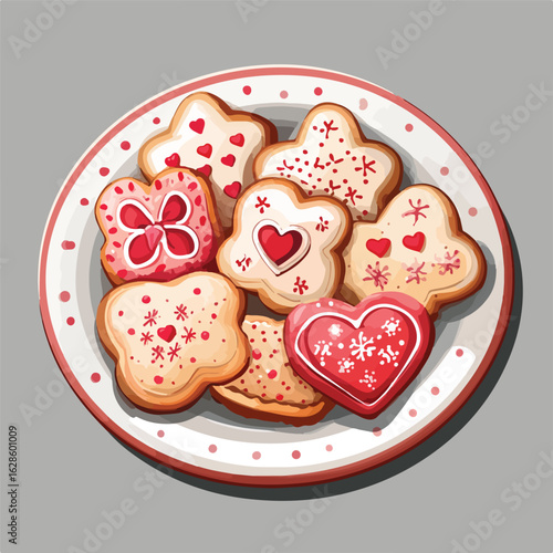 Festive Christmas cookies on plate